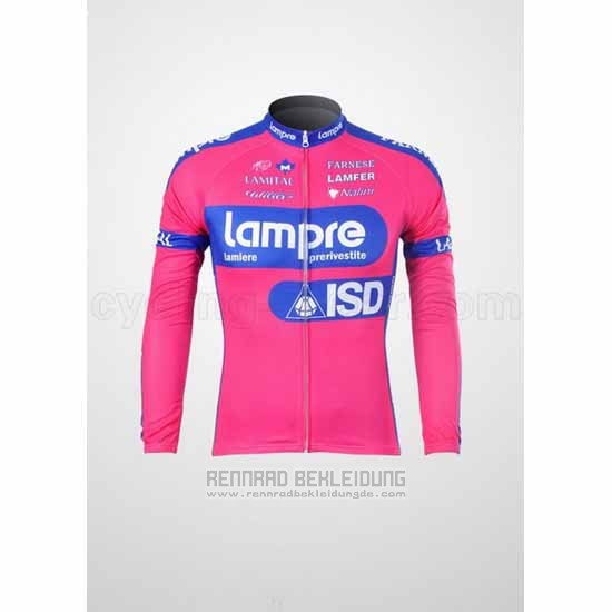 2012 Fahrradbekleidung Lampre ISD Rosa und Azurblau Trikot Langarm und Tragerhose